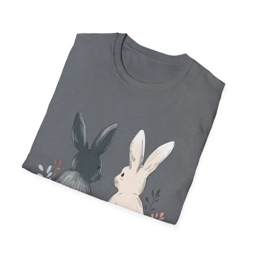Cute Bunny Love Unisex Softstyle T-Shirt for Easter Celebrations - Image 23