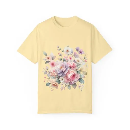 Floral Bliss Unisex Garment-Dyed T-Shirt – Perfect for Spring Celebrations and Everyday Wear - Image 13