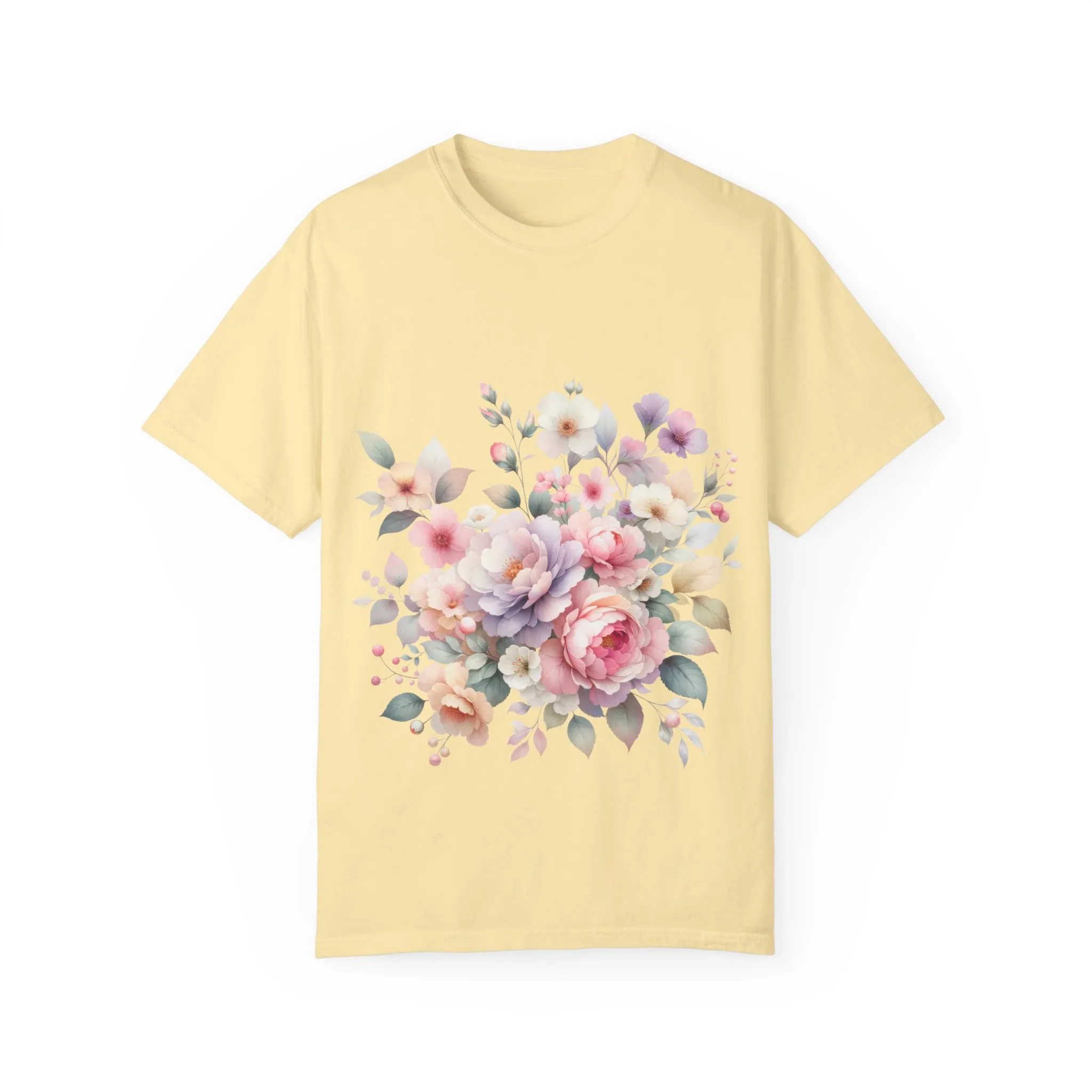 Floral Bliss Women's Garment-Dyed T-Shirt – Perfect for Spring Celebrations and Everyday Wear - Image 13