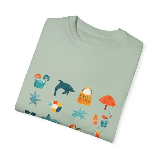 Tropical Vibes Unisex Garment-Dyed T-Shirt | Beach Life Design - Image 18