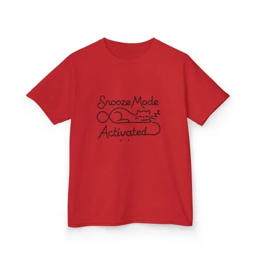 Kids 'Snooze Mode Activated' Heavy Cotton Tee - Fun Sleepy T-Shirt for Boys and Girls - Image 58