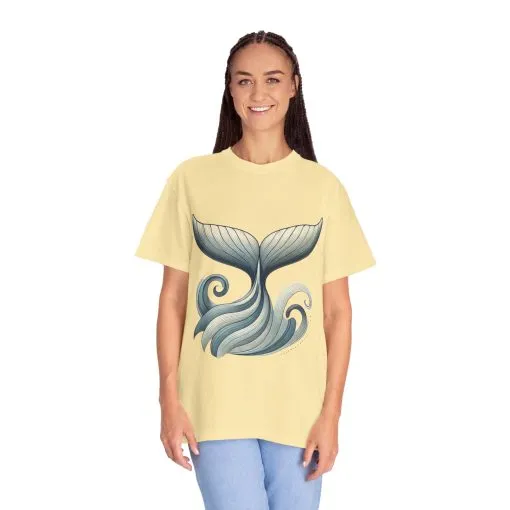 Whale Tail Garment-Dyed T-Shirt - Ocean-Inspired Design for Nature Lovers - Image 16