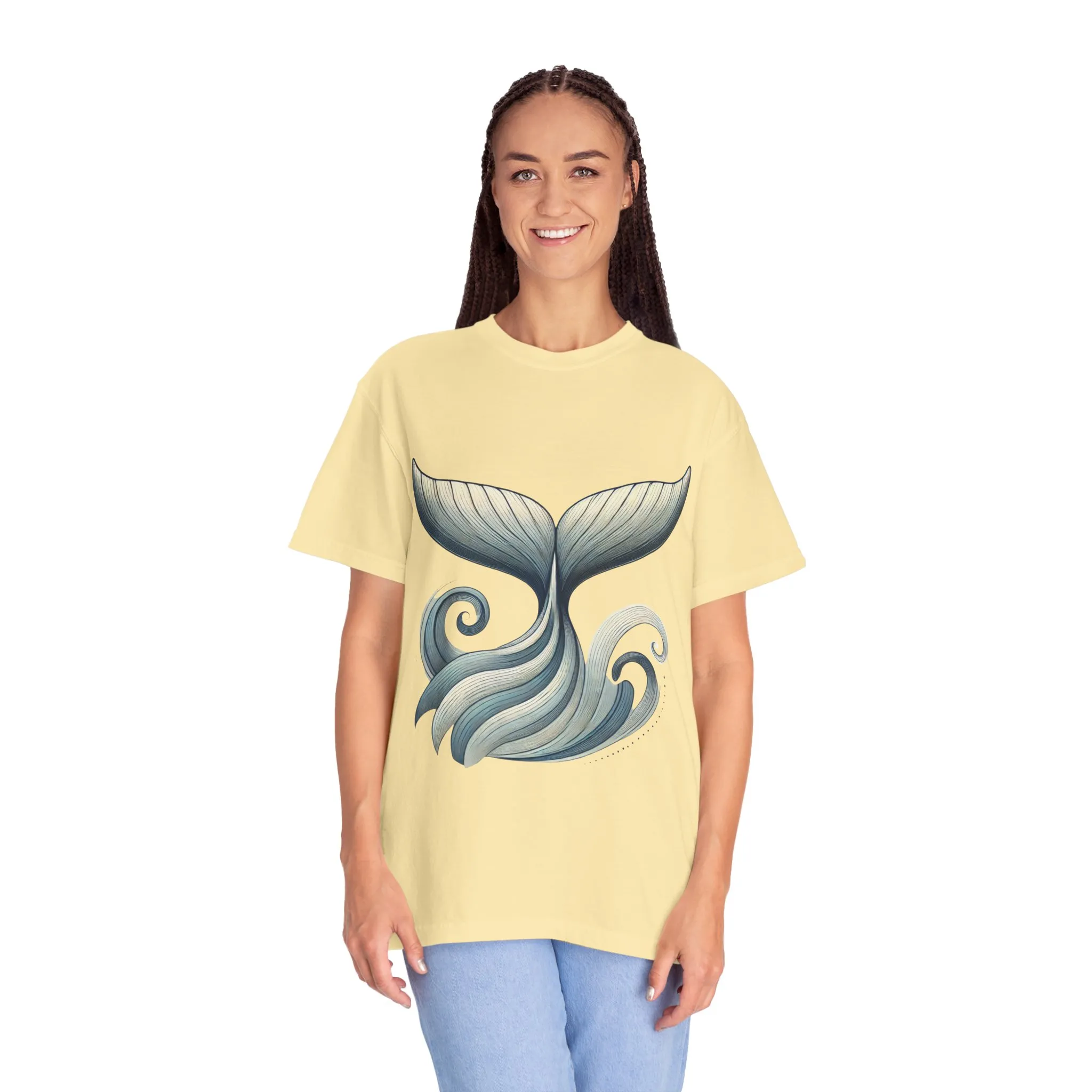 Whale Tail Garment-Dyed T-Shirt, Ocean-Inspired Design for Nature Lovers - Image 16