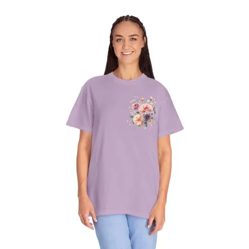 Floral Unisex Garment-Dyed T-shirt - Soft Summer Vibes - Image 35
