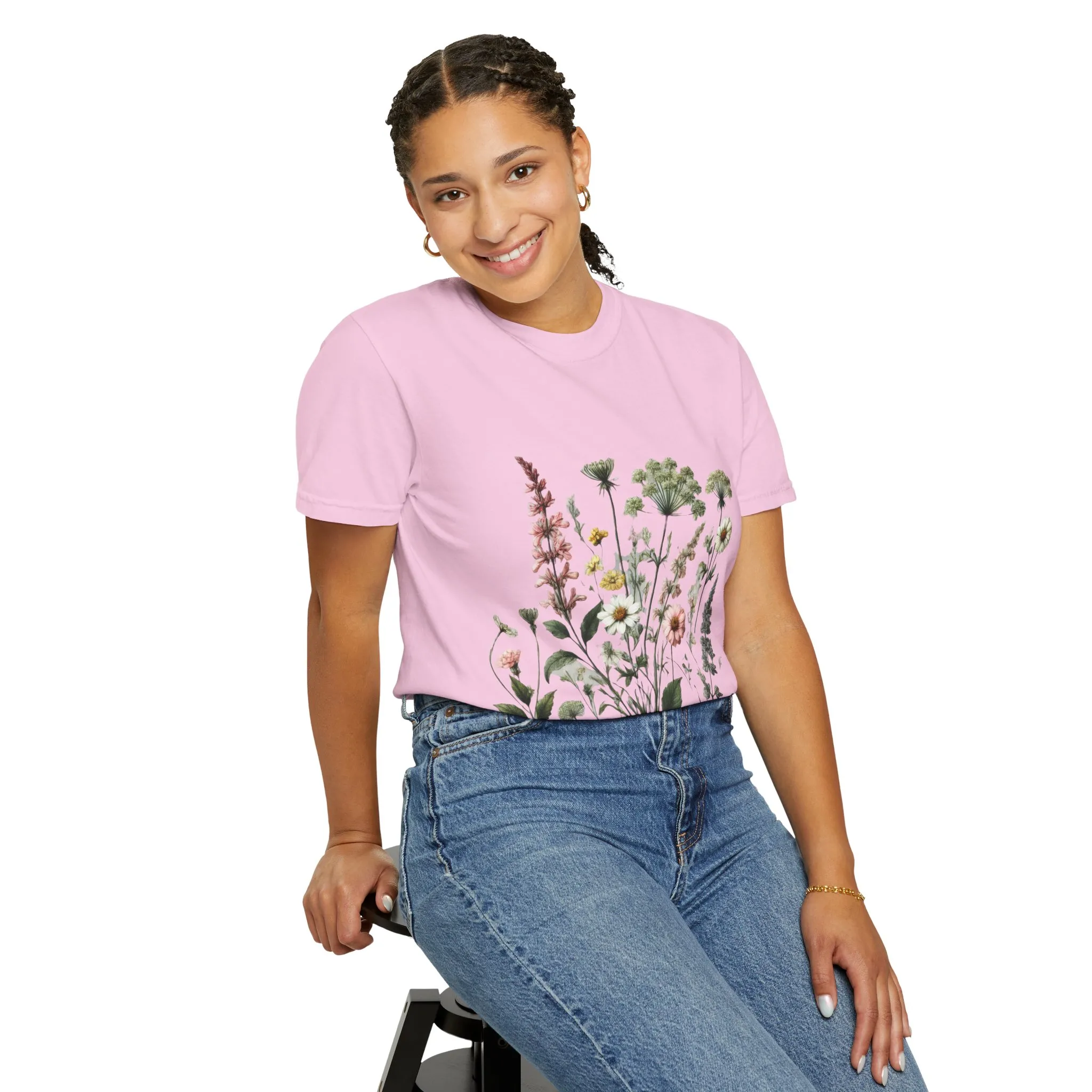 Botanical Print Unisex Garment-Dyed T-Shirt | Eco-Friendly Floral Tee for Nature Lovers - Image 36