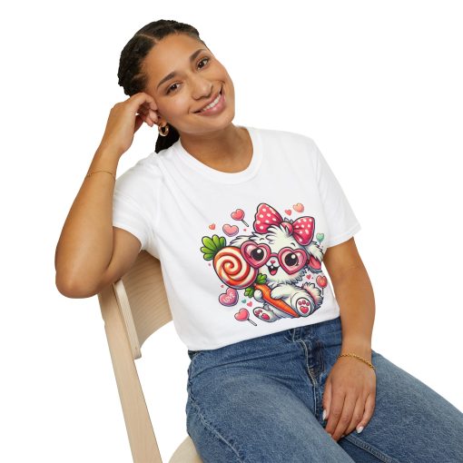 Cute Bunny Love Unisex Softstyle T-Shirt - Perfect for Valentine's Day and Spring Celebrations - Image 10