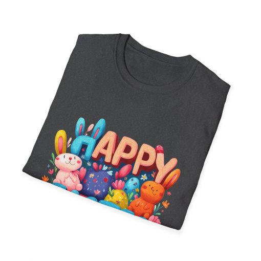Happy Easter Unisex Softstyle T-Shirt - Fun Spring Bunny Design - Image 23