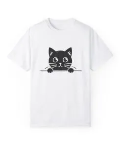 Cute Cat Design Unisex Garment-Dyed T-Shirt - Perfect for Animal Lovers