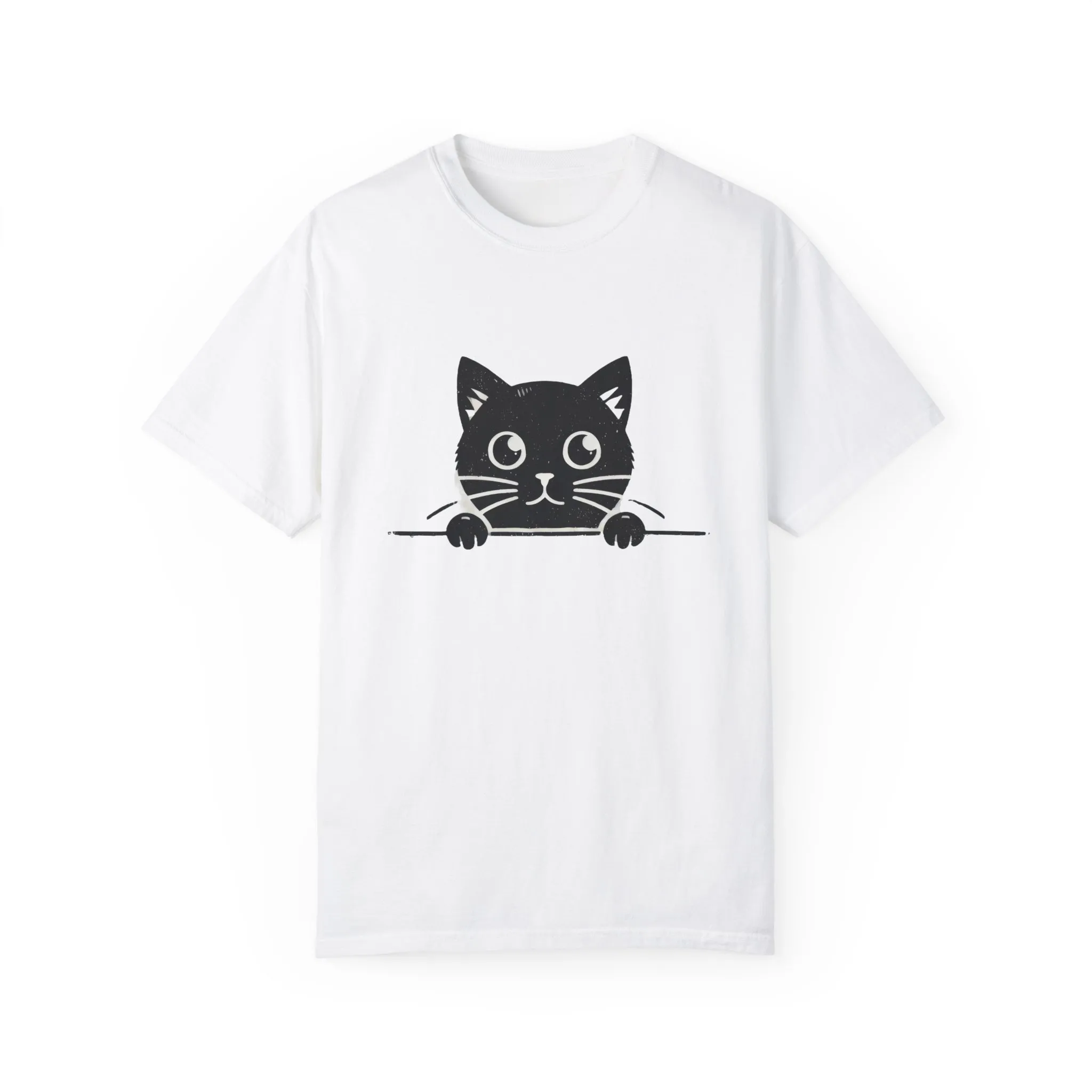 Cute Cat Design Unisex Garment-Dyed T-Shirt - Perfect for Animal Lovers