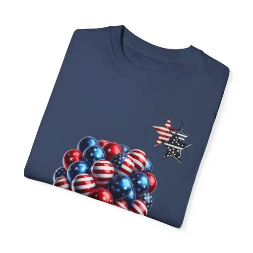 Patriotic Balloon T-Shirt | Unisex Garment-Dyed Tee for Independence Day Celebrations - Image 14