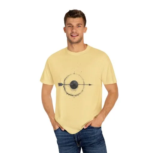 Unisex Garment-Dyed T-shirt with Unique Arrow and Target Design - Perfect for Casual Wear and Gifts - Image 32