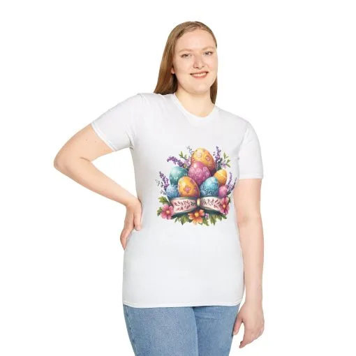 Easter Floral Eggs Unisex Softstyle T-Shirt - Image 7