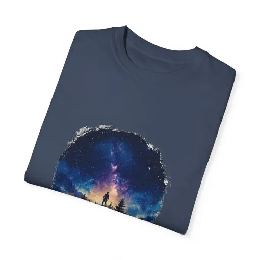 Galactic Night Unisex Garment-Dyed T-Shirt - Cosmic Adventure Tee - Image 2