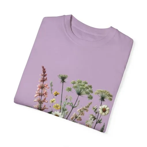 Botanical Print Unisex Garment-Dyed T-Shirt | Eco-Friendly Floral Tee for Nature Lovers - Image 30
