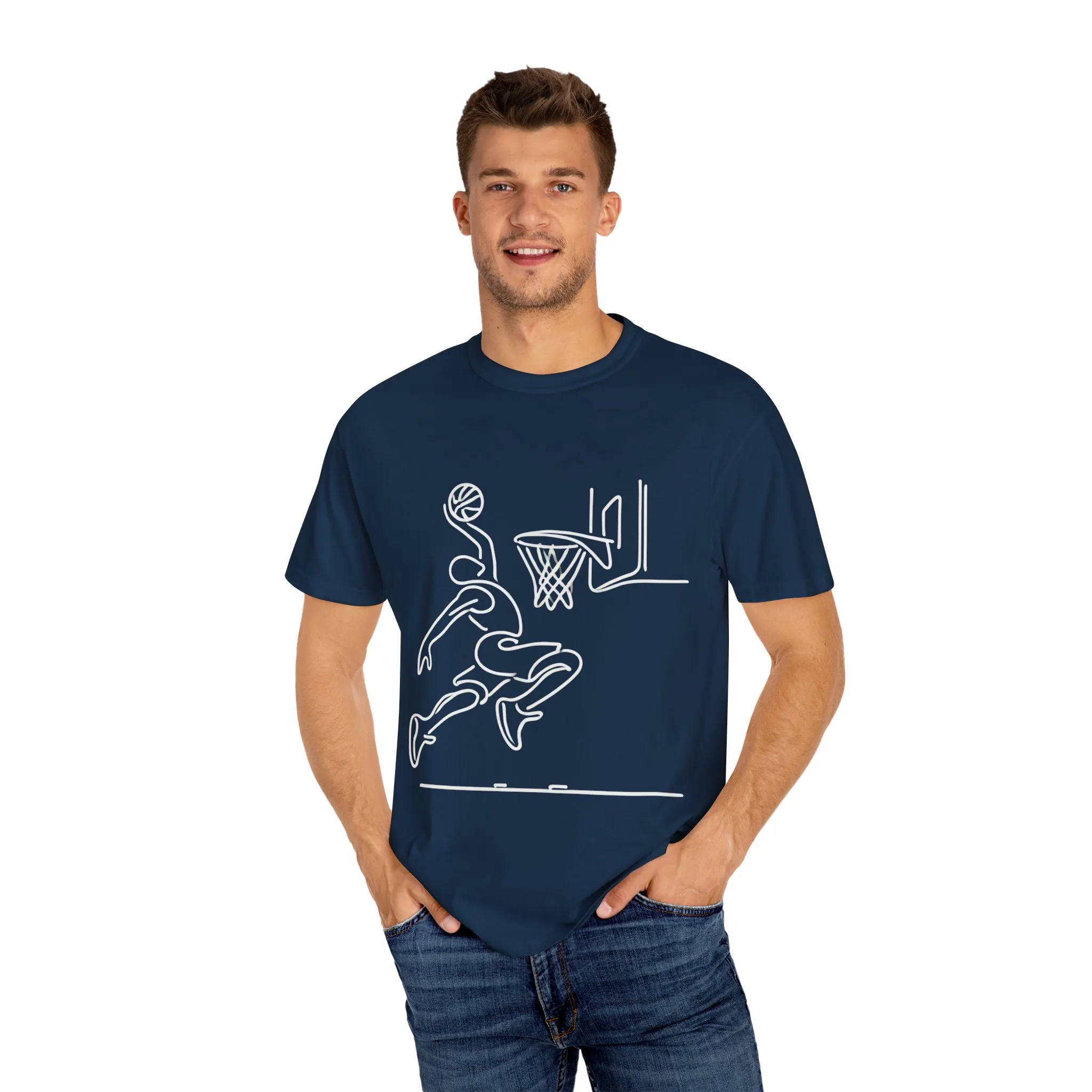 Unisex Basketball Outline T-shirt - Sporty Graphic Tee for Athletes - Image 19