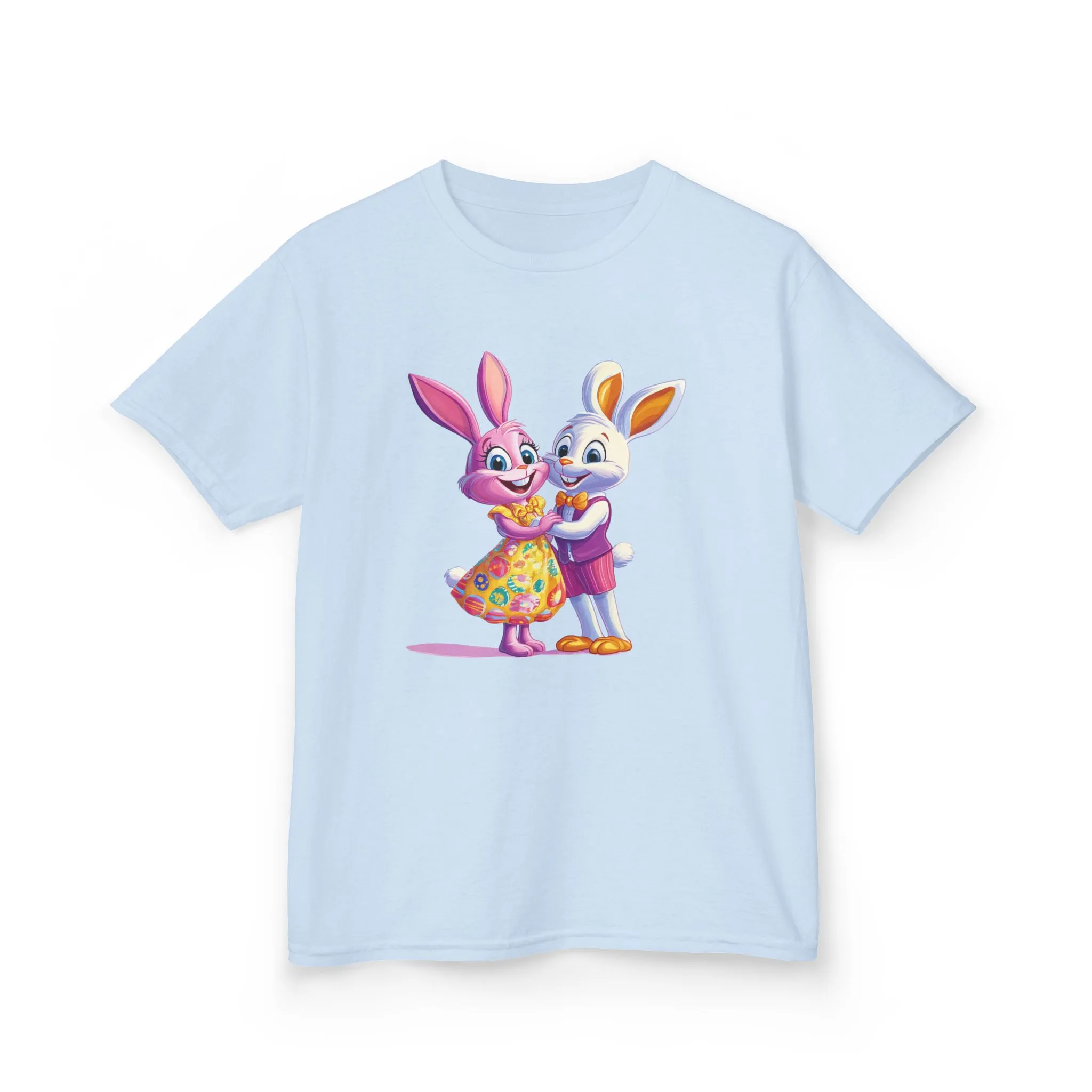 Cute Bunny Love Kids Heavy Cotton Tee - Adorable Cartoon Design for Spring Celebrations - Image 14