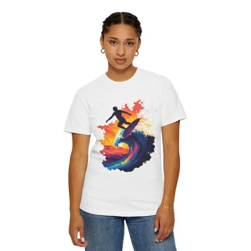 Surfing Sunset Unisex Garment-Dyed T-Shirt - Image 8