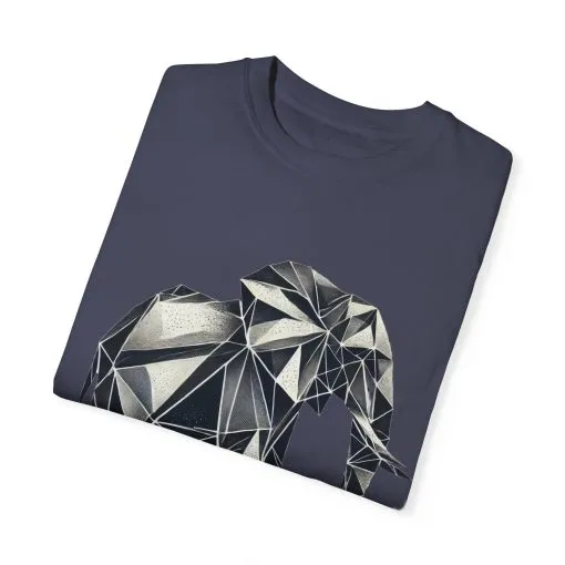 Geometric Elephant Unisex Garment-Dyed T-Shirt - Image 22