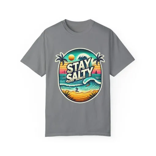 Stay Salty Unisex Garment-Dyed T-Shirt – Perfect for Beach Lovers & Summer Vibes - Image 17