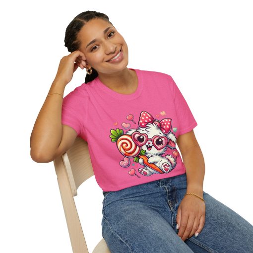 Cute Bunny Love Unisex Softstyle T-Shirt - Perfect for Valentine's Day and Spring Celebrations - Image 65