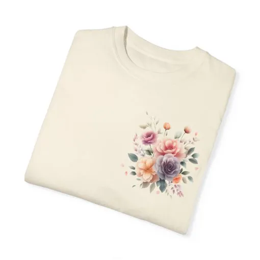 Floral Unisex Garment-Dyed T-shirt - Soft Summer Vibes - Image 10