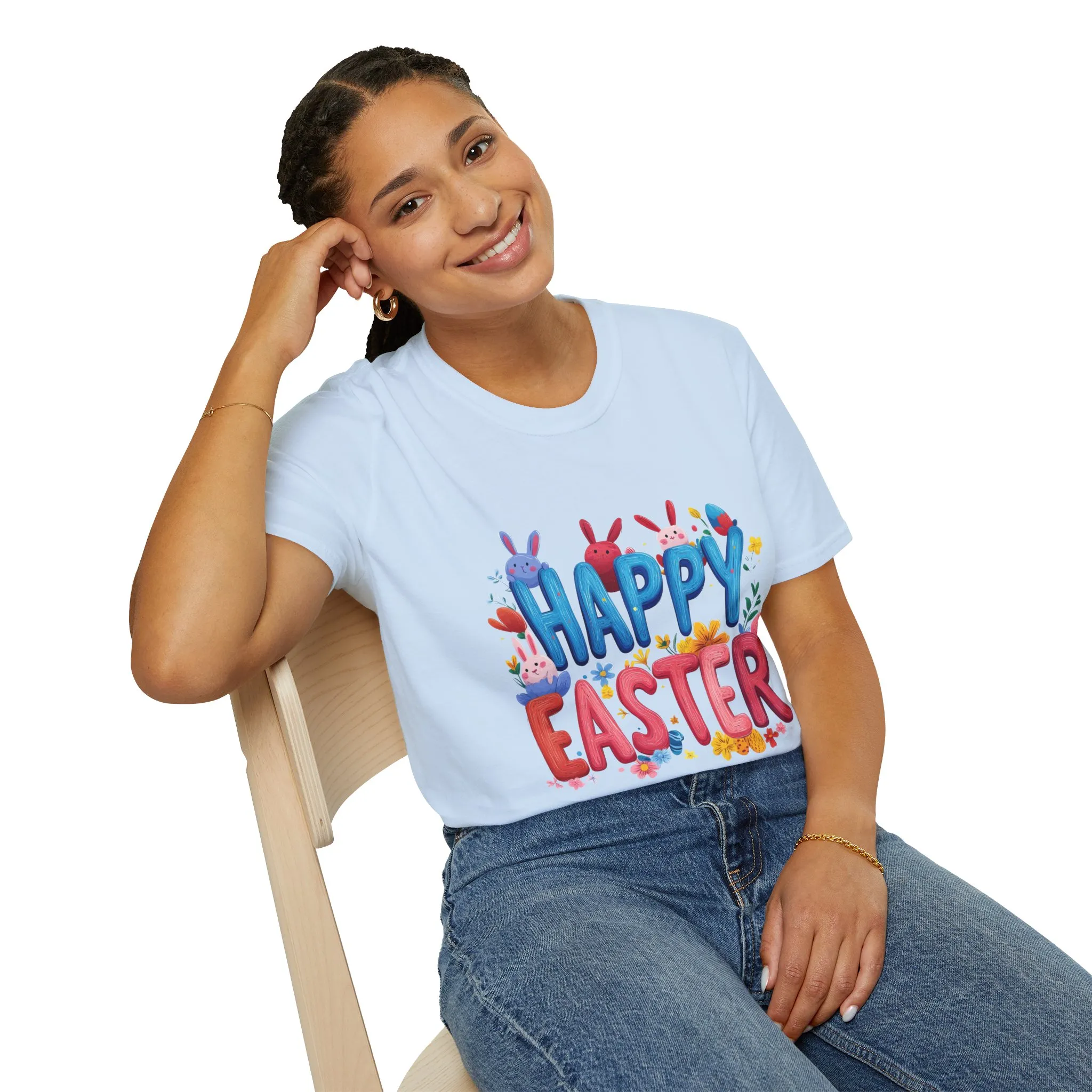 Easter Joy Unisex Softstyle T-Shirt - Spring Floral Design - Image 30