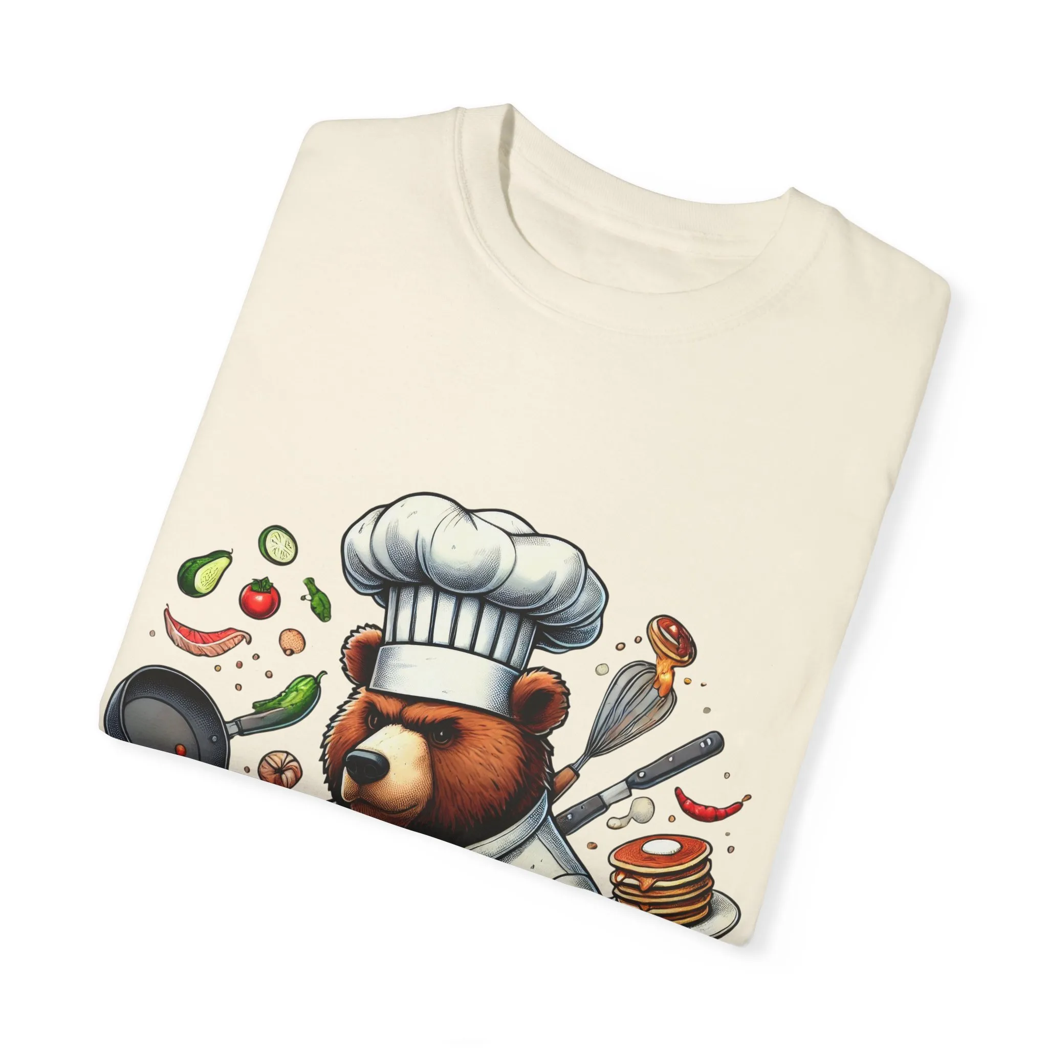 Chef Bear Unisex Garment-Dyed T-Shirt - Perfect for Cooking Lovers and Foodies - Image 10