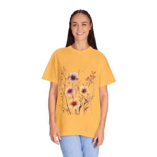 Floral Garden Unisex Garment-Dyed T-Shirt - Perfect for Spring and Casual Wear - Image 19