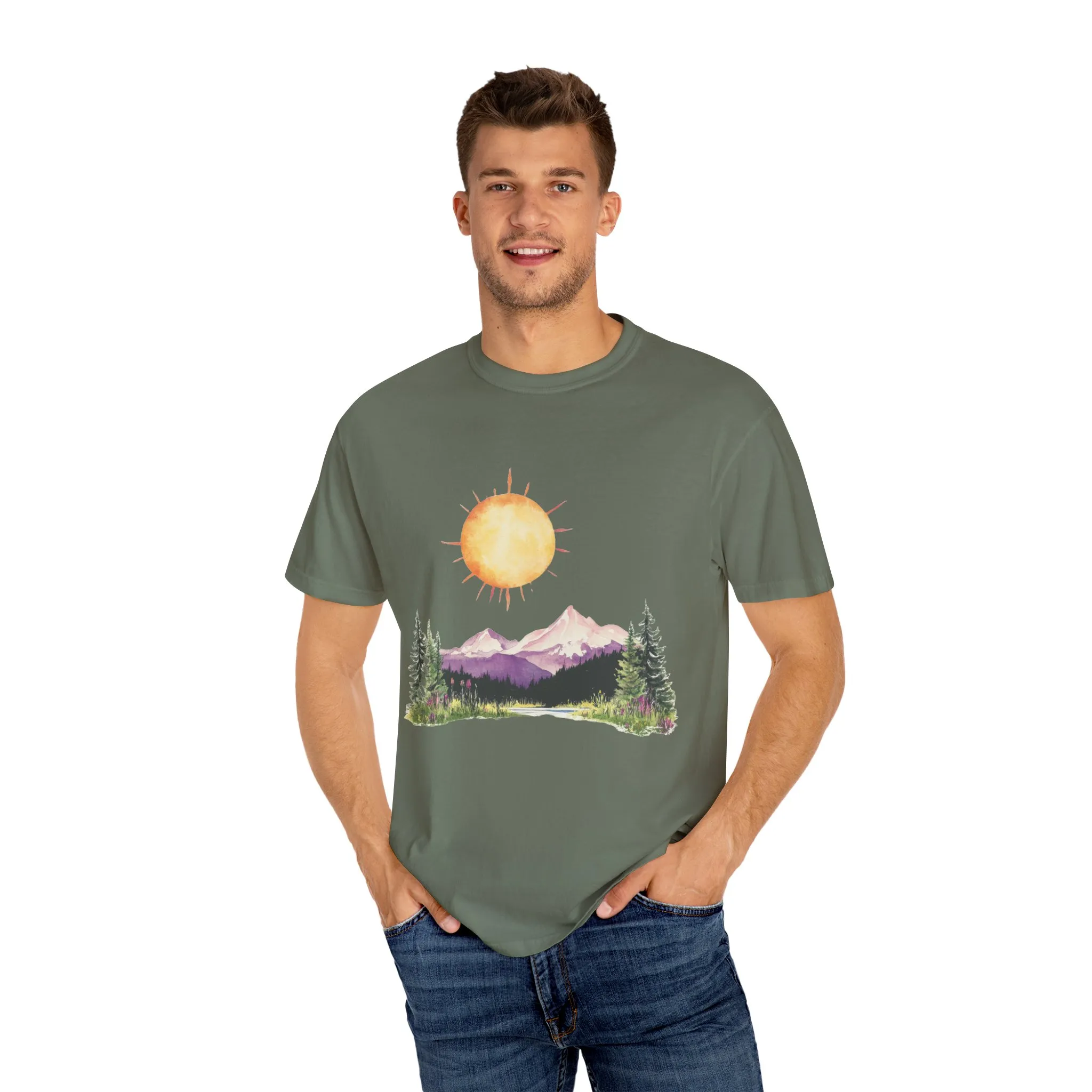 Sunrise Mountain Unisex T-shirt - Nature Lovers Tee - Image 19
