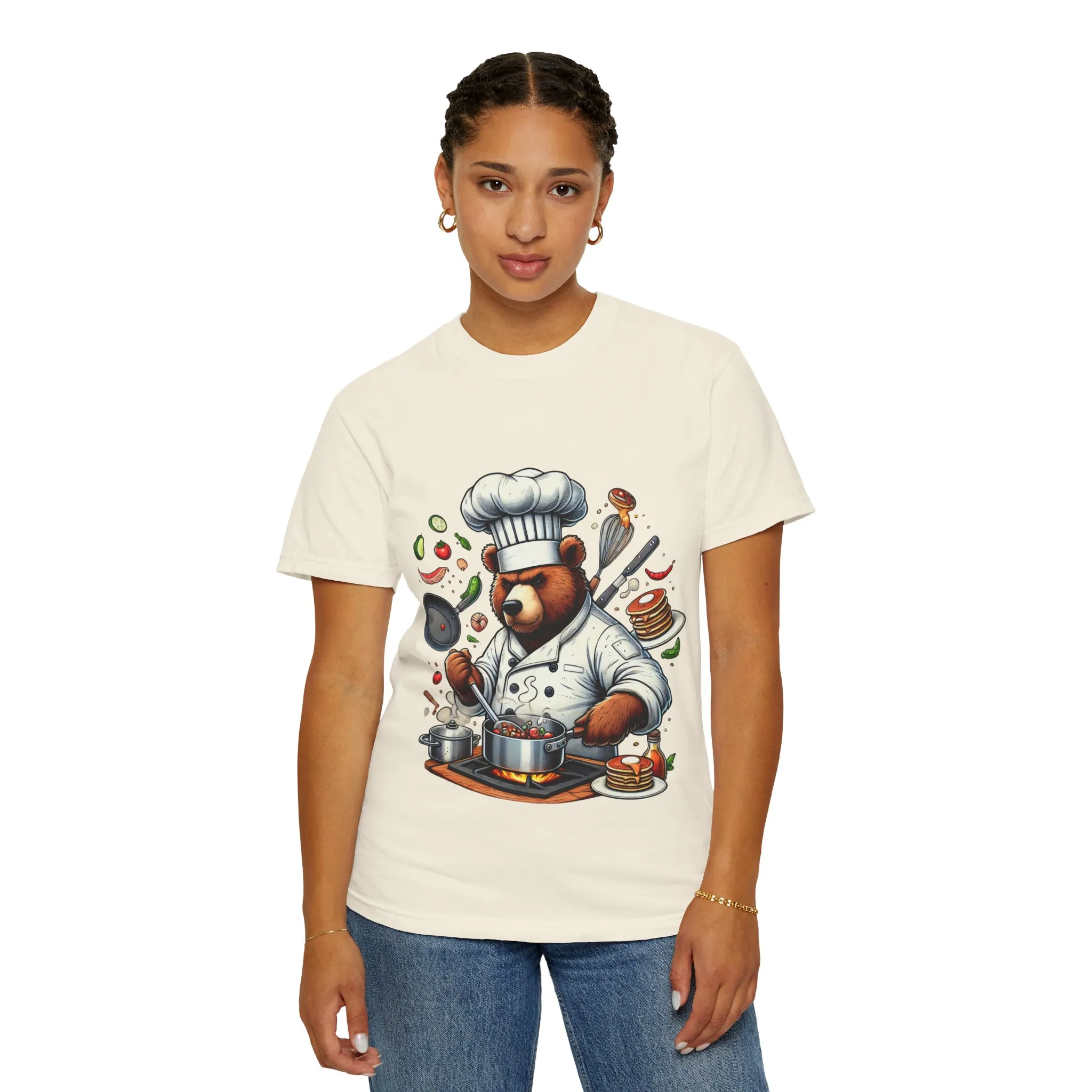 Chef Bear Unisex Garment-Dyed T-Shirt - Perfect for Cooking Lovers and Foodies - Image 12