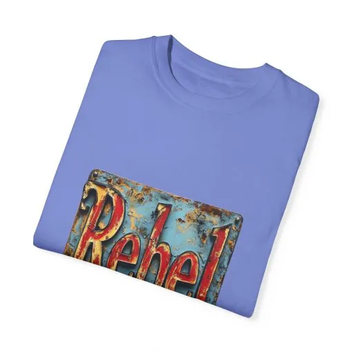Rebel Unisex Garment-Dyed T-Shirt - Vintage Style Graphic Tee - Image 2
