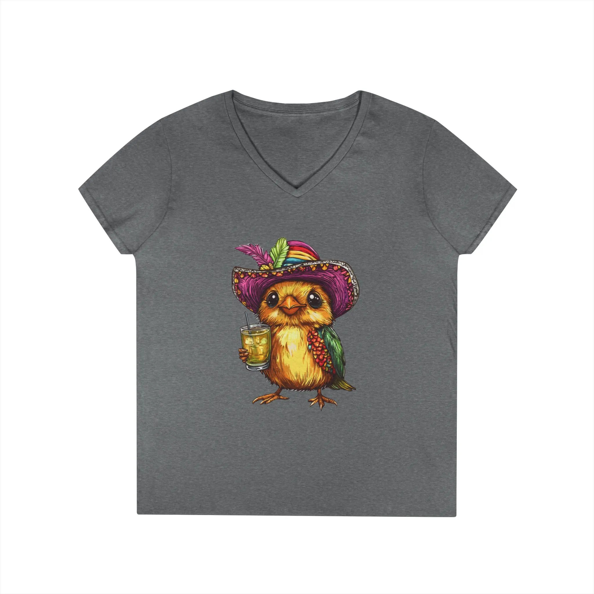 Fun Party Owl V-Neck T-Shirt for Ladies - Image 7