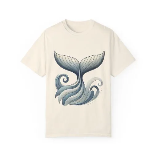 Whale Tail Garment-Dyed T-Shirt - Ocean-Inspired Design for Nature Lovers - Image 9