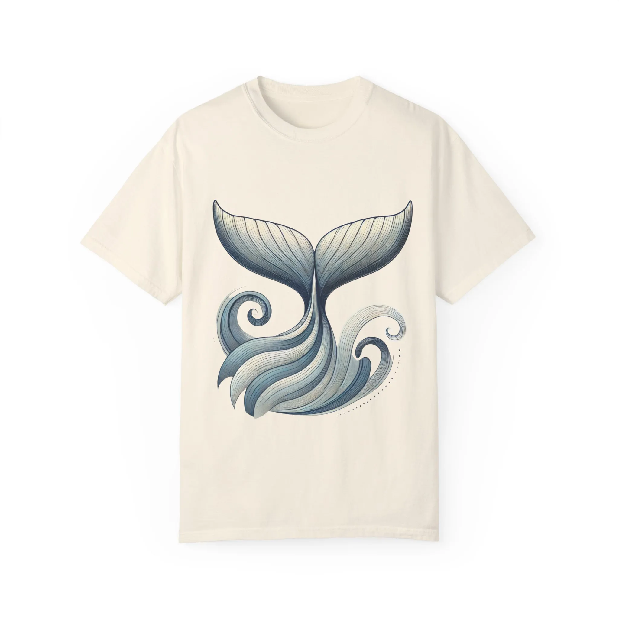 Whale Tail Garment-Dyed T-Shirt, Ocean-Inspired Design for Nature Lovers - Image 9