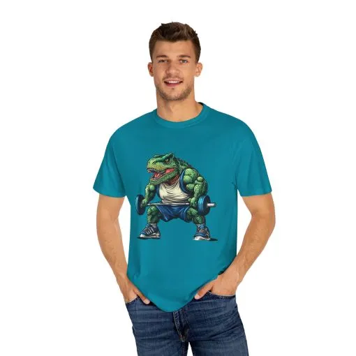 Gym Dinosaur Unisex Garment-Dyed T-Shirt - Fitness Tee for Workout Enthusiasts - Image 24