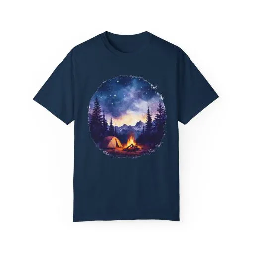 Campfire Night Sky Unisex Garment-Dyed T-Shirt - Image 21