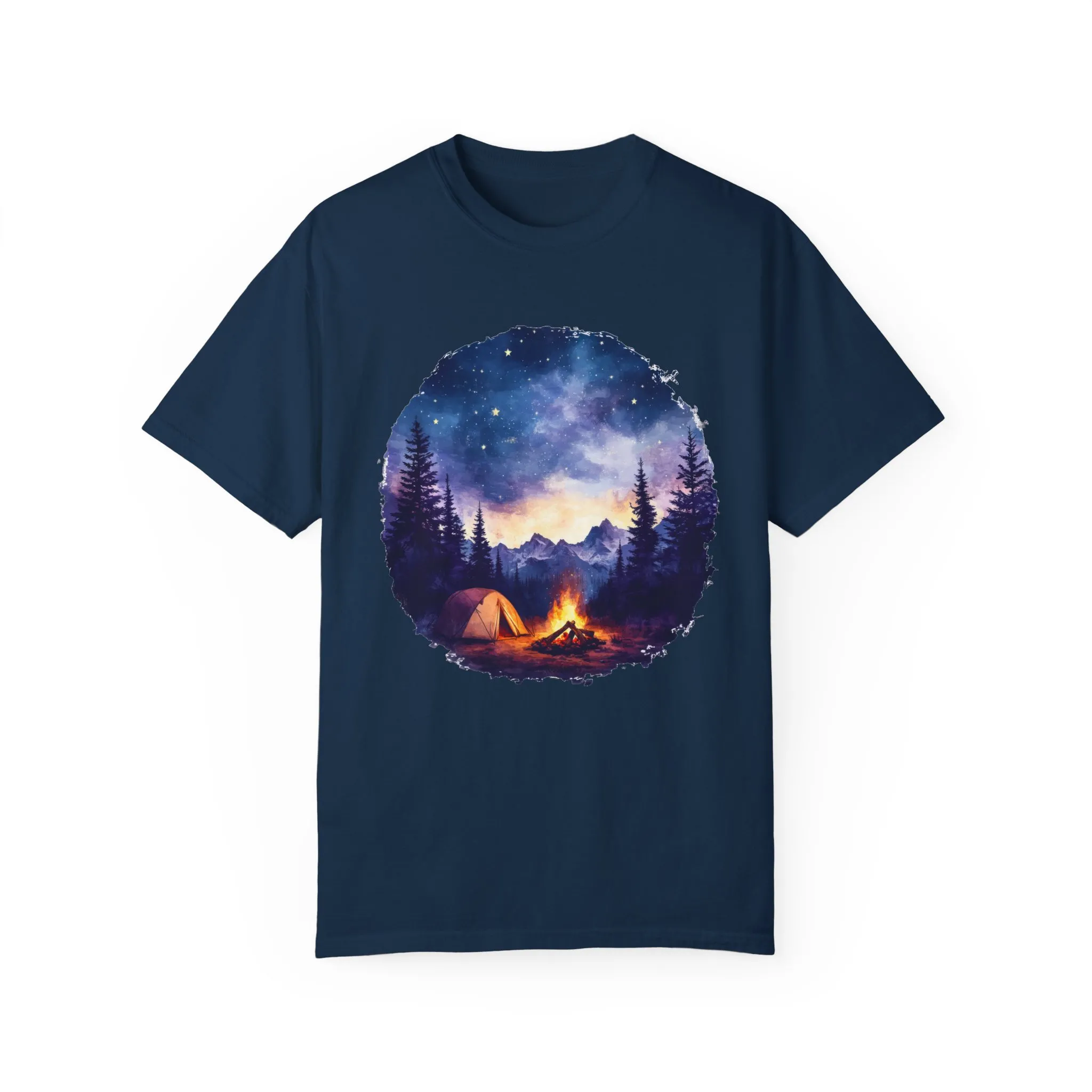 Campfire Night Sky Unisex Garment-Dyed T-Shirt - Image 21