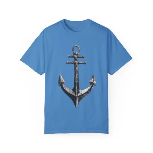 Nautical Anchor Unisex Garment-Dyed T-shirt | Casual Marine Style Wear - Image 37