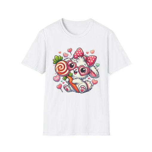 Cute Bunny Love Unisex Softstyle T-Shirt - Perfect for Valentine's Day and Spring Celebrations - Image 6