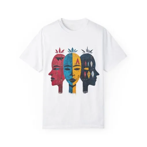 Vibrant Faces Unisex Garment-Dyed T-Shirt - Artistic Expression for Everyday Wear - Image 2
