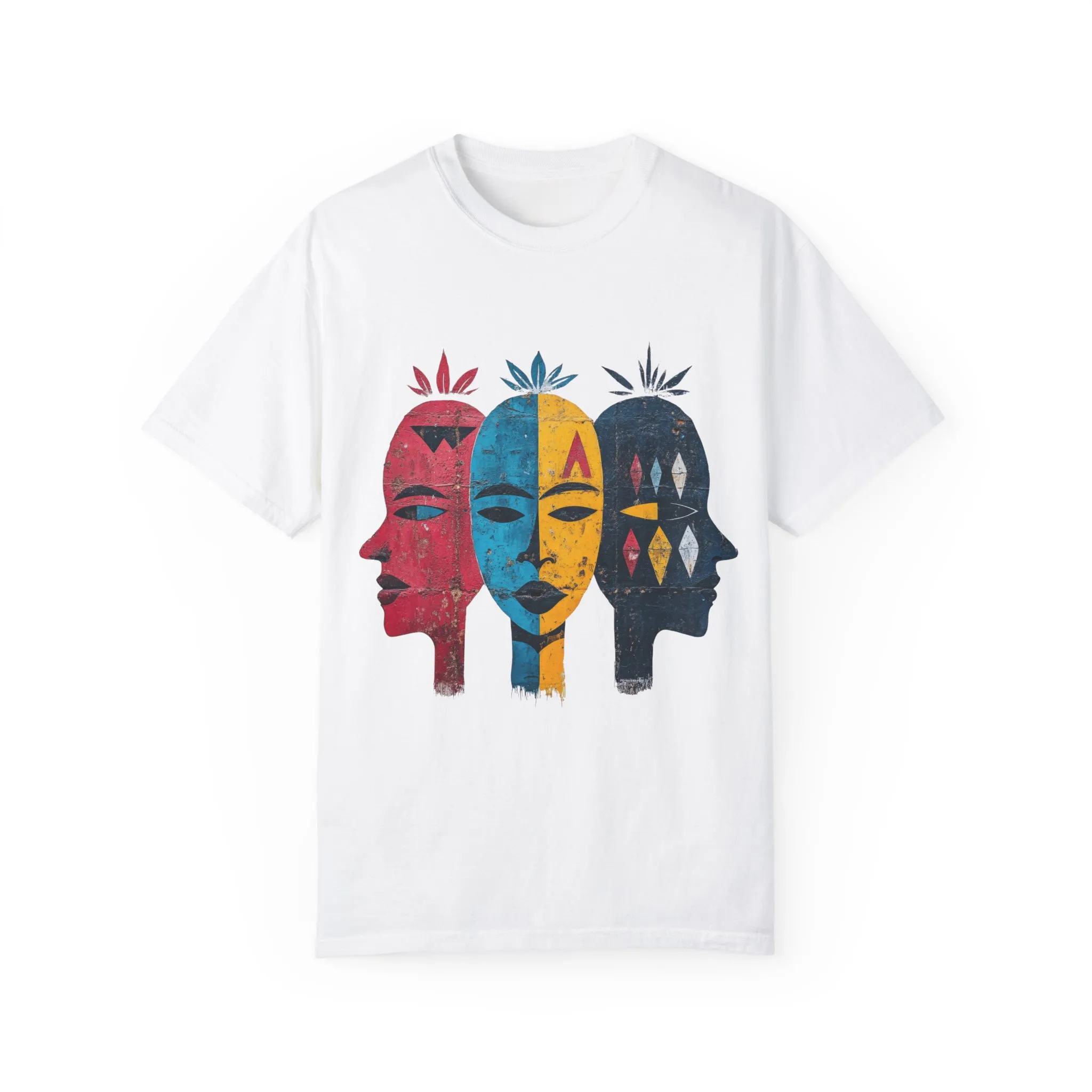 Vibrant Faces Unisex Garment-Dyed T-Shirt - Artistic Expression for Everyday Wear - Image 2