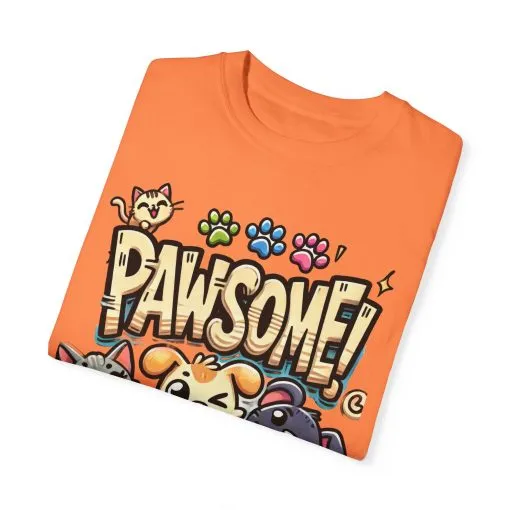 Pawsome Garment-Dyed T-Shirt for Animal Lovers - Image 6