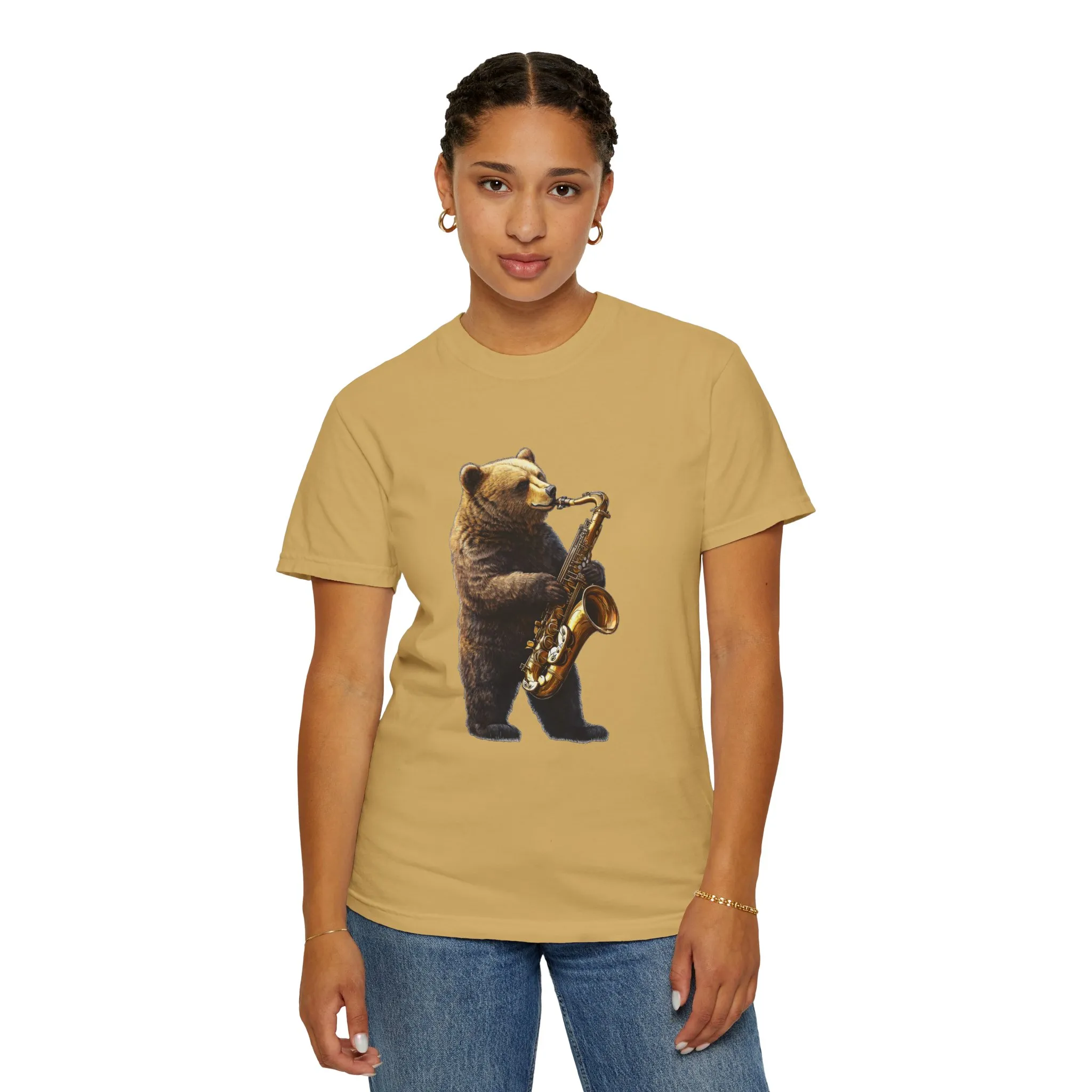 Jazz Bear Unisex Garment-Dyed T-Shirt - Image 12