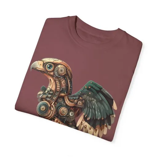 Steampunk Mechanical Bird Unisex Garment-Dyed T-Shirt - Image 6