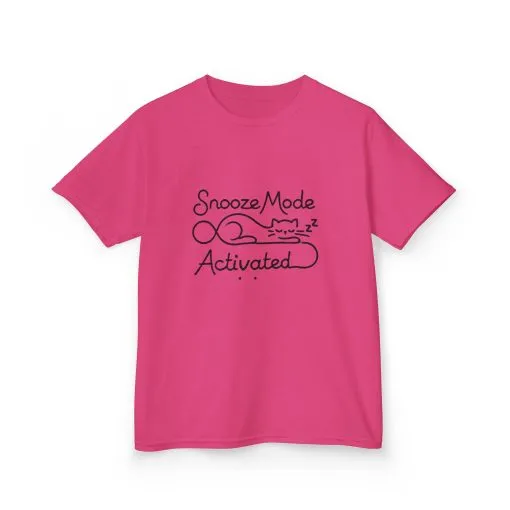 Kids 'Snooze Mode Activated' Heavy Cotton Tee - Fun Sleepy T-Shirt for Boys and Girls - Image 54