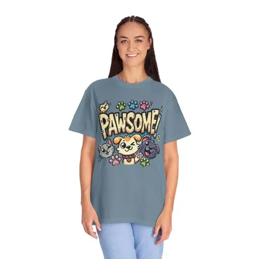 Pawsome Garment-Dyed T-Shirt for Animal Lovers - Image 52