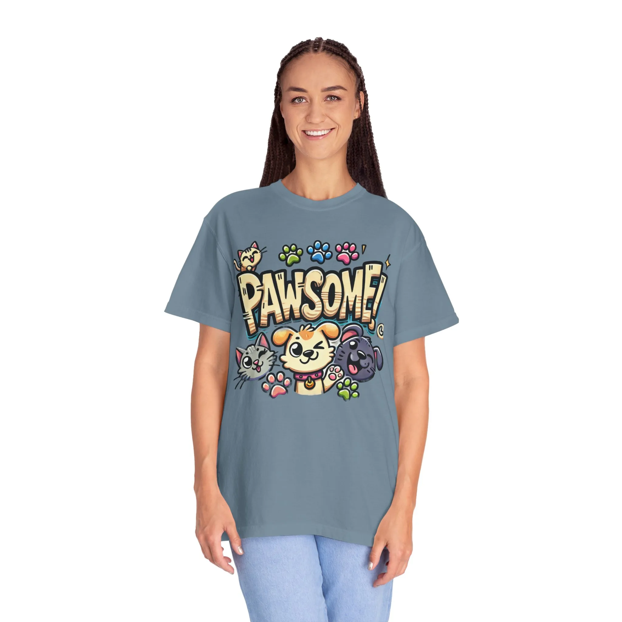 Pawsome Garment-Dyed T-Shirt for Animal Lovers - Image 52