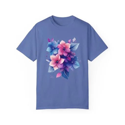 Floral Vibe Unisex Garment-Dyed T-Shirt | Comfortable, Stylish Tee for Nature Lovers - Image 13