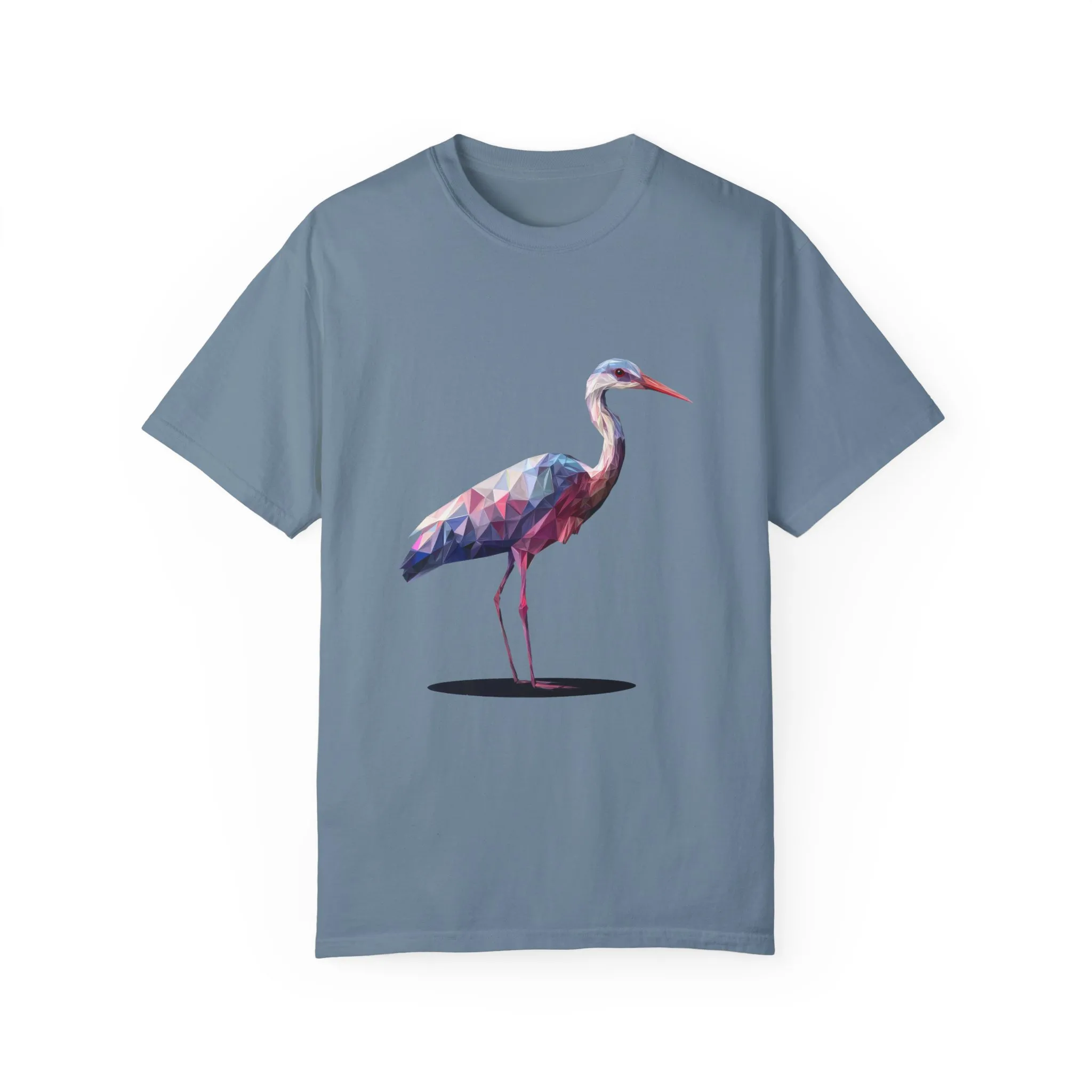 Geo Crane Unisex Garment-Dyed T-Shirt – Stylish Bird Graphic Tee for Nature Lovers - Image 36