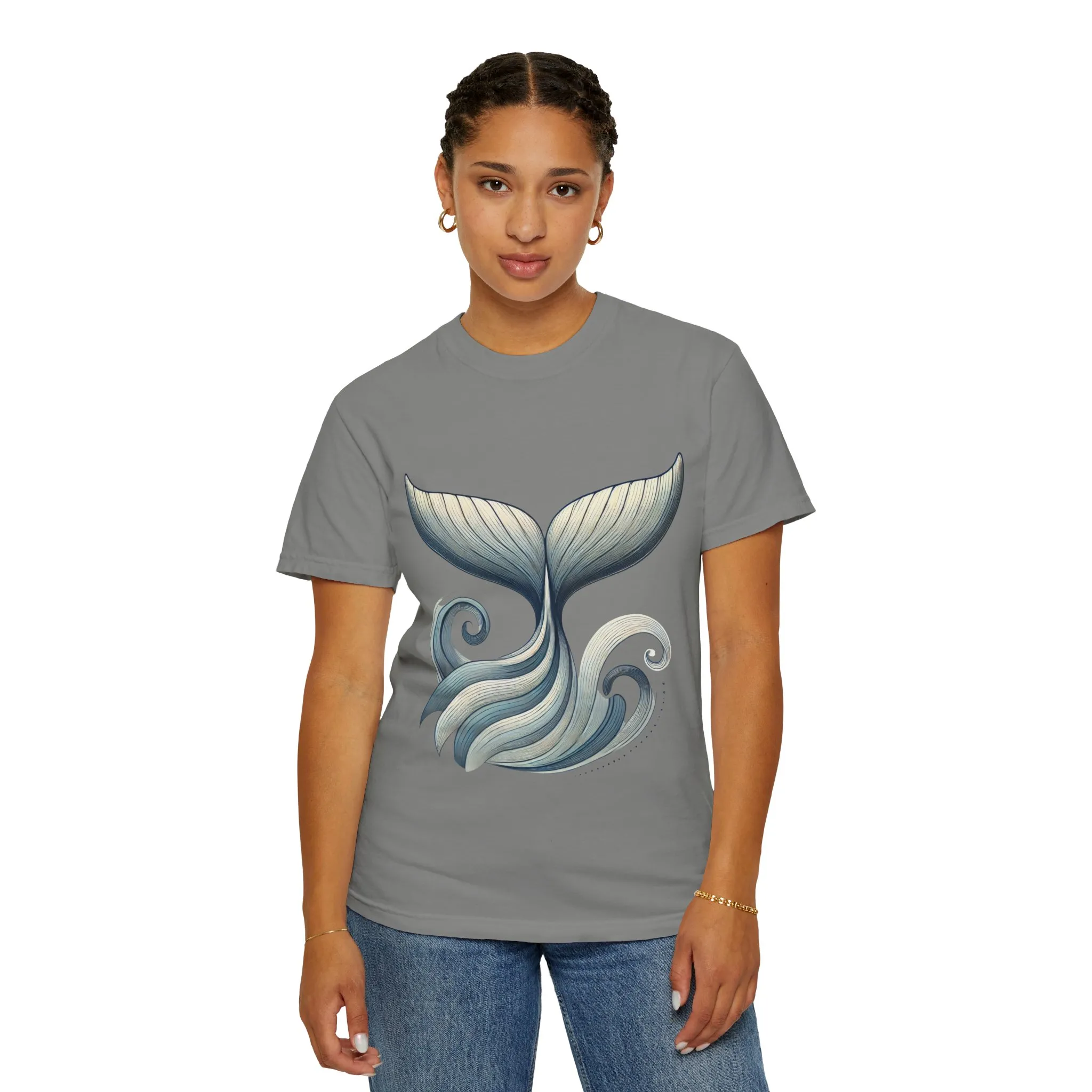 Whale Tail Garment-Dyed T-Shirt, Ocean-Inspired Design for Nature Lovers - Image 28